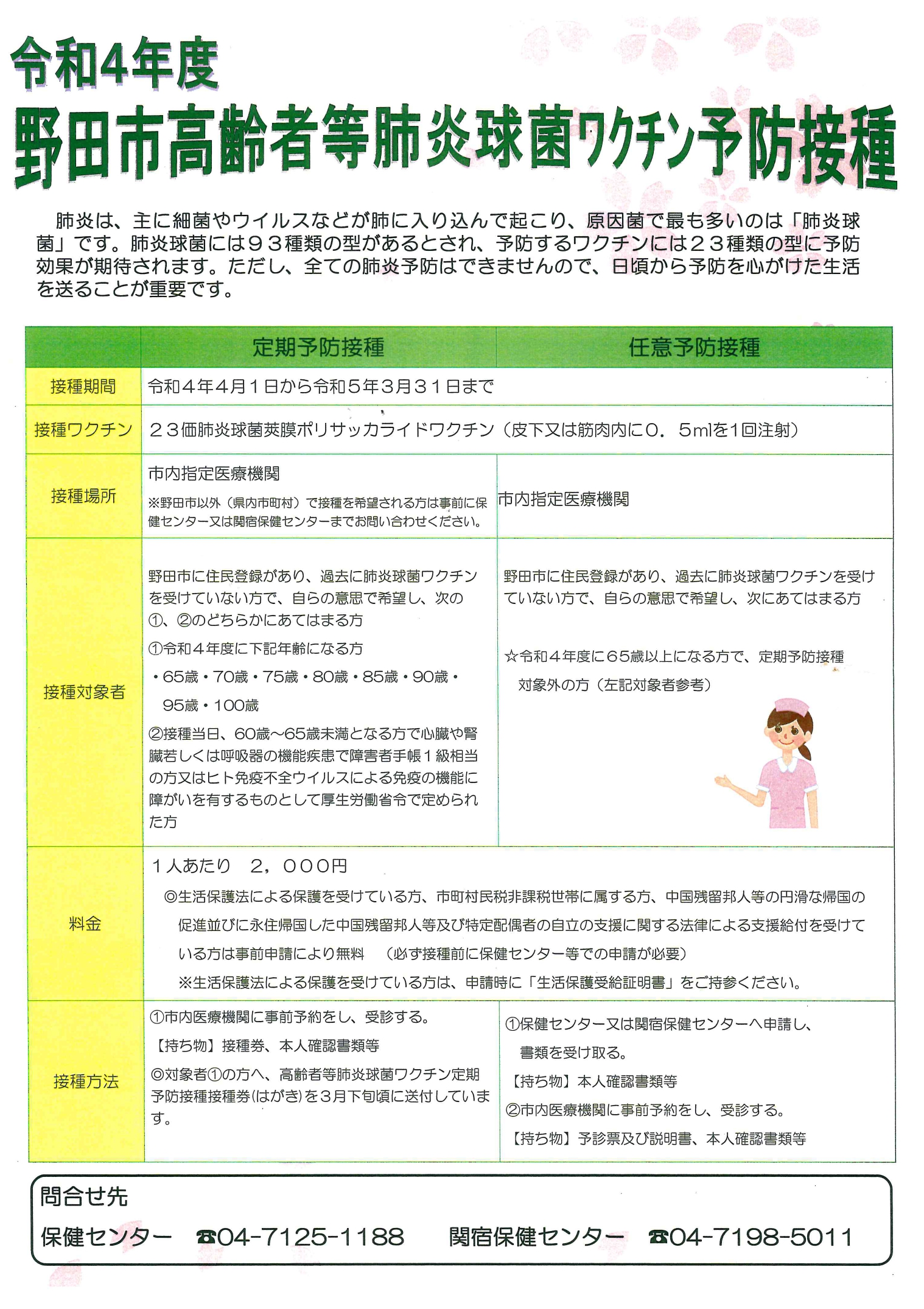 肺炎球菌ワクチン接種